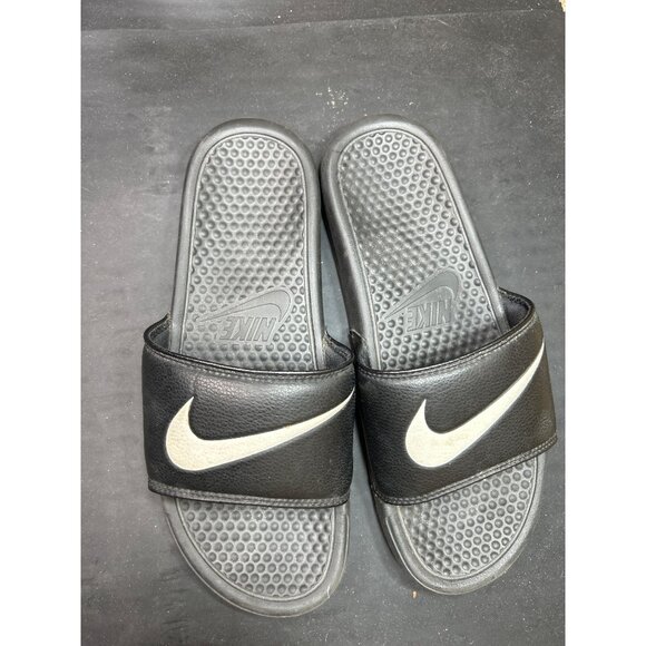 Nike Mens Black Slide Sandals Size 9 Rubber Comfort Slip-On Durable Design - Picture 3 of 7